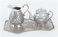 Persian Silver Tea Set, 3 Pieces