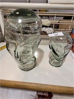 2 glass heads
