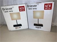 LOT OF 2 TABLE LAMPS WITH CHARGING PORTS