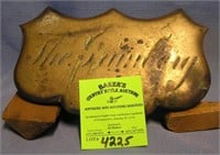 Antique solid bronze casket/mausoleum plaque