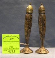 Pair of antique silver plated salt and pepper shak