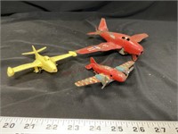 Vintage tin toy airplanes