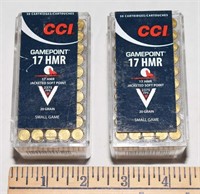 100 ROUNDS CCI GAMEPOINT 17HMR JACKETED SOFTPOINT