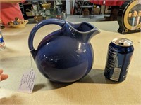 Vintage bulbous ceramic pitcher. SIGNED USA