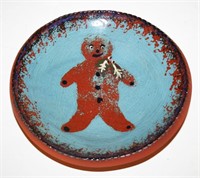 2011 Ned Foltz Redware Gingerbread Man Plate 6"D