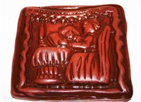 Excellent Ned Foltz Redware Wall Plaque - Marked