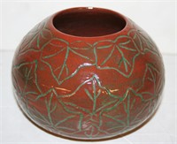 Decorated Redware Kauffman 2000 Ovoid Bowl -