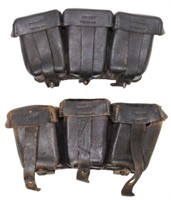(2) GERMAN WWI LEATHER AMMO POUCHES
