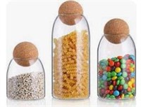 Suwimut 3 Pack Glass Jar With Airtight Cork Lid