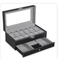 Songmics 12-slot Watch Box Case With Glass Lid,