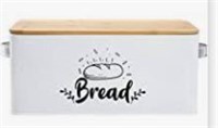 Bekith Bread Box With Bamboo Lid, Modern Metal