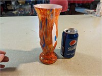 VINTAGE Czechoslovakian Splatter art vase.