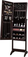 NEW $94 Mirrored Jewelry Cabinet Armoire