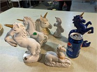 6-piece ceramic unicorn set.