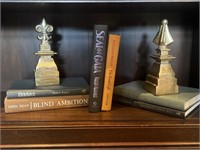 FINIAL BOOKENDS AND BOOKS