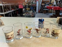 2 Currier & Ives and 4 B.C. glasses.