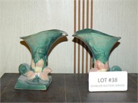 Pair of Roseville vases (one has a chip--see