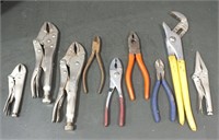 CHANNEL LOCK PLIERS, VISE GRIPS, SIDE CUTTERS, AND
