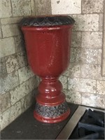 TALL RED URN 18”