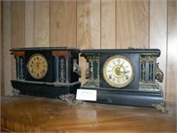 2 antique mantel clocks with keys (one is missing