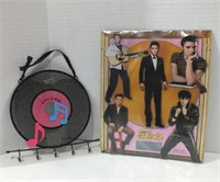 ELVIS MAGNETS AND RECORD JEWELRY HOLDER