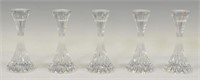 (5) FRENCH BACCARAT 'MASSENA' CRYSTAL CANDLESTICKS