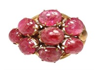ESTATE 14KT GOLD & 8.00CTTW RUBY CABOCHON RING