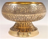 KOREAN POLISHED BRASS FOOTED BOWL