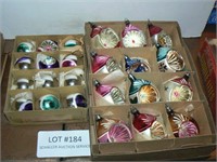 2 boxes mercury glass ornaments --most are