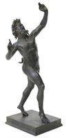 GRAND TOUR STYLE BRONZE 'DANCING FAUN OF POMPEII'