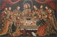 CUZCO SCHOOL STYLE OIL PAINTING THE LAST SUPPER