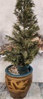 11 - FAUX TREE IN LARGE PLANTER 70"T