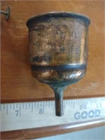 Coleman fuel funnel and miniature kerosene lamp