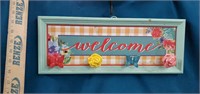 Pioneer Woman Welcome  Sign  w/ hooks.