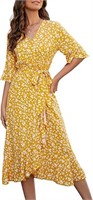 NEW (M) Women Summer Bohemian Wrap Dress