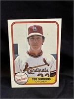 1981fleer Ted Simmons Cardinals Card