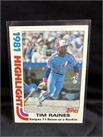 1981 Highlight Tim Raines Topps Card