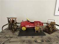 Xonex Fire Truck, vintage car sculpture, car music
