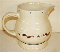 Longaberger Pottery Stars & Stripes Handled