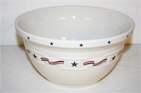 Longaberger Pottery Stars & Stripes Bowl 10"D