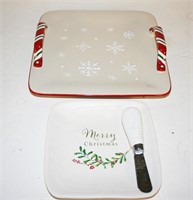 Longaberger Handled Plate, Demdaco Plate w/ Knife