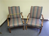 Two Striped  Office Chairs 26\" across,  39\" tall