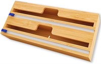Bamboo Wood Wrap Dispenser with Slide Cutter