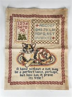 CAT NEEDLEWORK ALPHABET NUMBERS