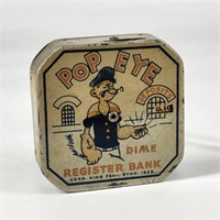 VINTAGE TIN POPEYE DIME BANK