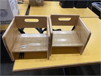 2 Wood Booster Seats
