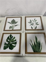 DECORATIVE WALL PICTURES 11X11IN 4 PIECES