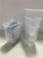 SET OF 4 8X9IN PLASTIC CONTAINERS