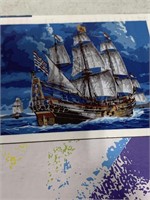 DIY PAINT BY NUMBERS 50X40CM PIRATE BOAT