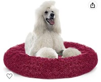 DOG BED ROUND SOFA PILLOW FAUX FUR PLUSH DOG BED